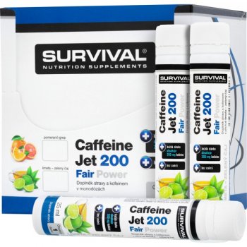 Survival Caffeine Jet 200 Fair Power 20x 25 ml, limeta-zelený čaj