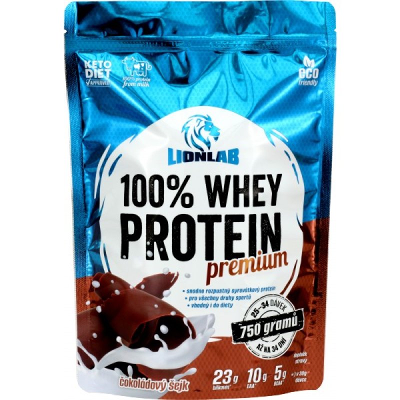 Lionlab 100 % Whey Protein KETODIETA 750 g, čokoládový šejk