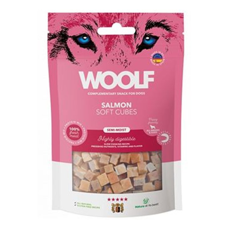 WOOLF pochoutka Soft Cubes Salmon 100 g