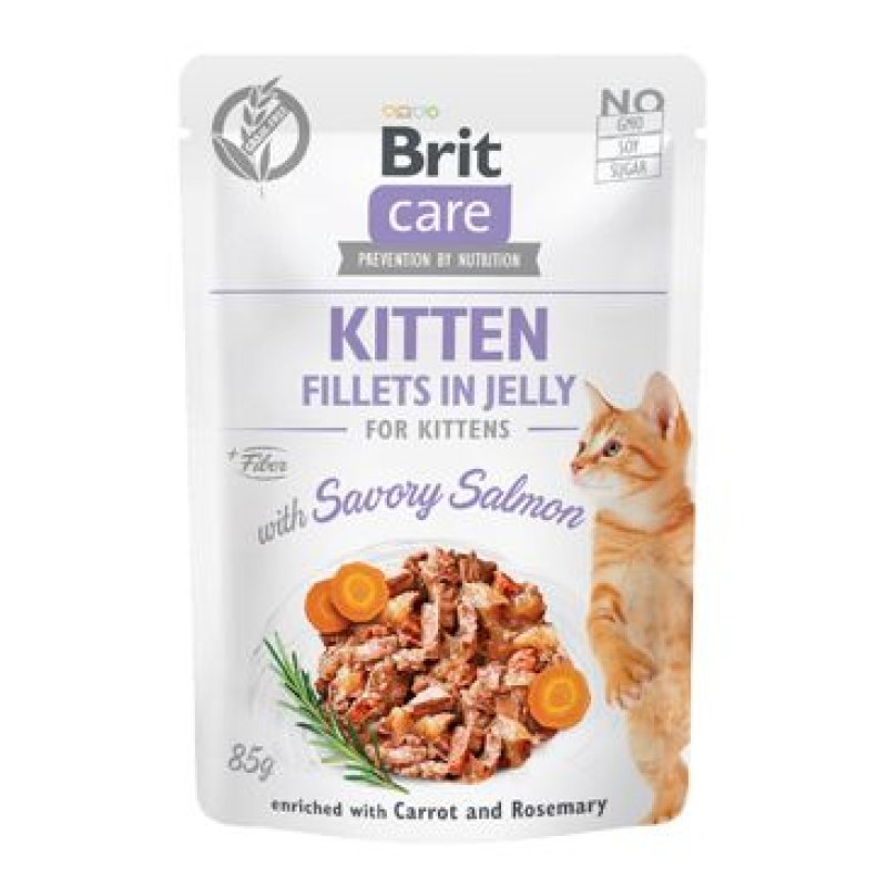 Brit Care Cat Fillets in Jelly Kitten with Salmon 85 g