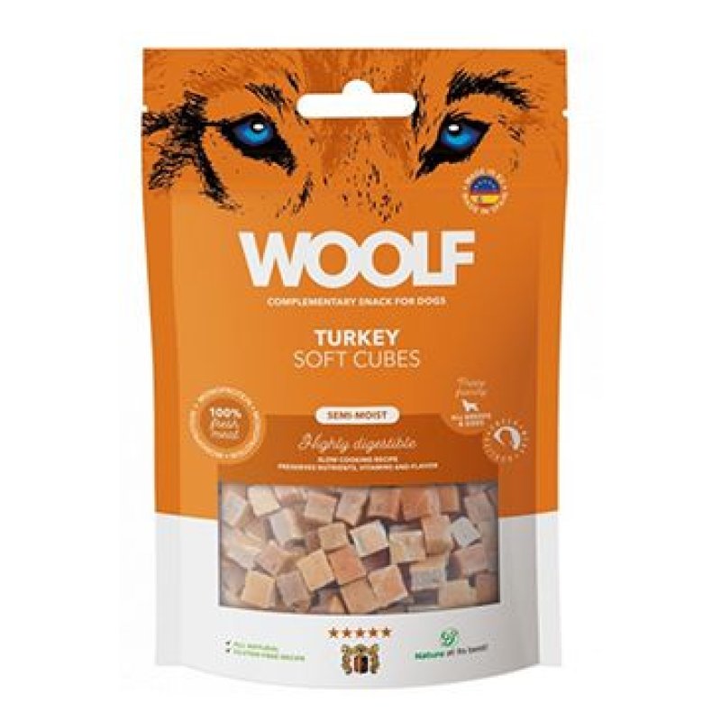 WOOLF pochoutka Soft Cubes Turkey 100 g