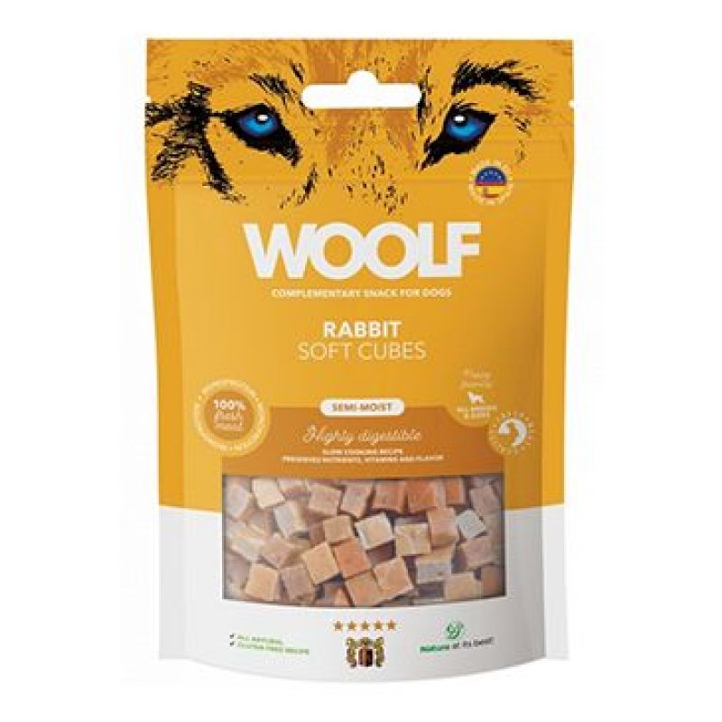 WOOLF pochoutka Soft Cubes Rabbit 100 g