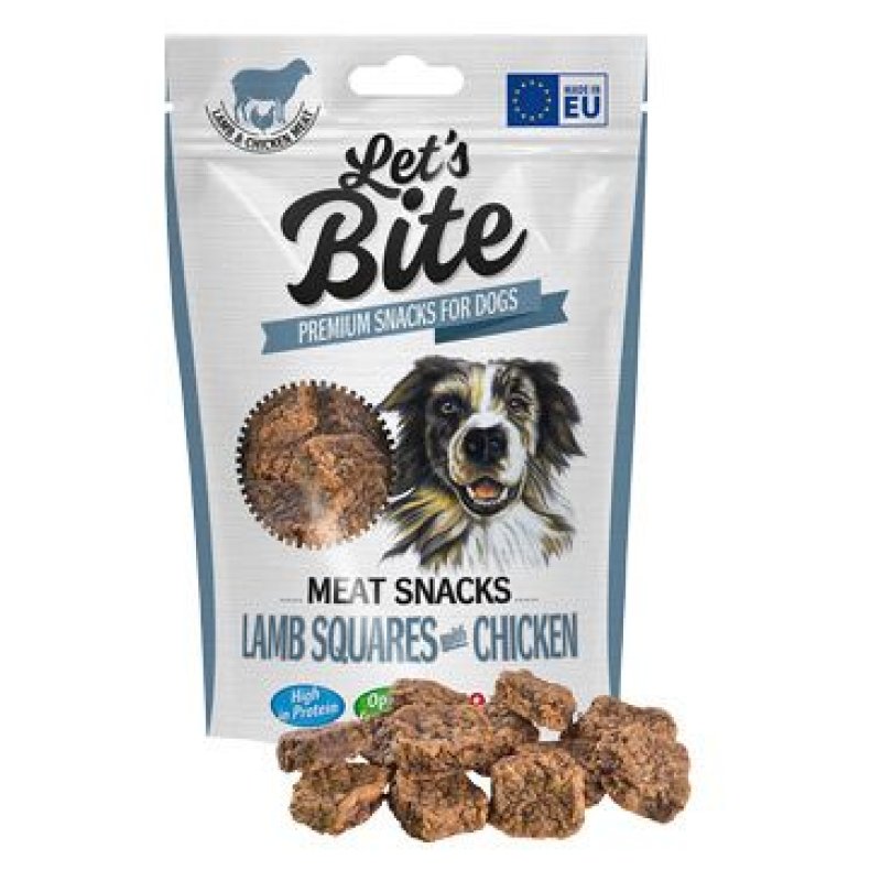 Brit Let's Bite Meat Snacks Lamb Squares & Chicken 80 g