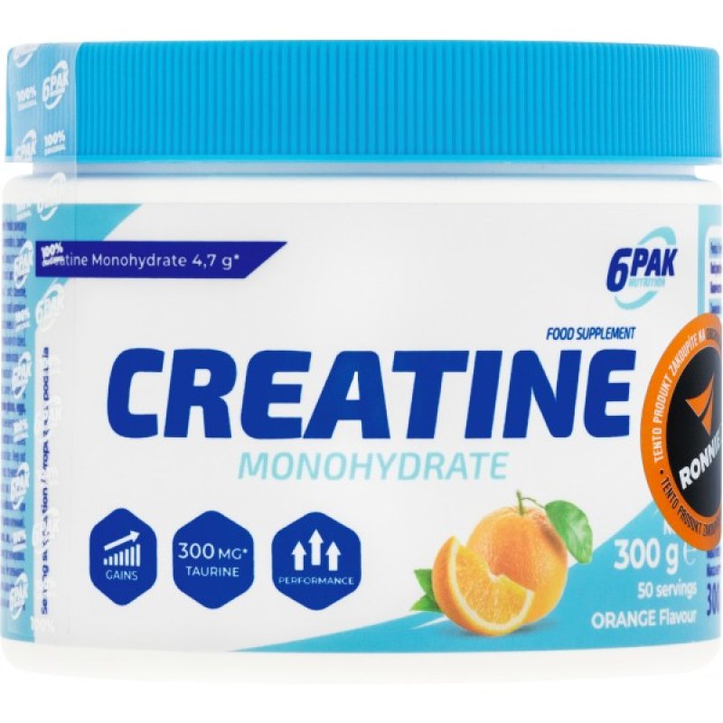 6Pak Nutrition Creatine Monohydrate + taurin - 300 g, grep