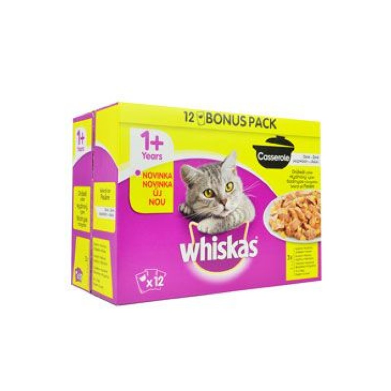 Whiskas kapsa Casserole drůbeží menu v želé 12 x 85 g