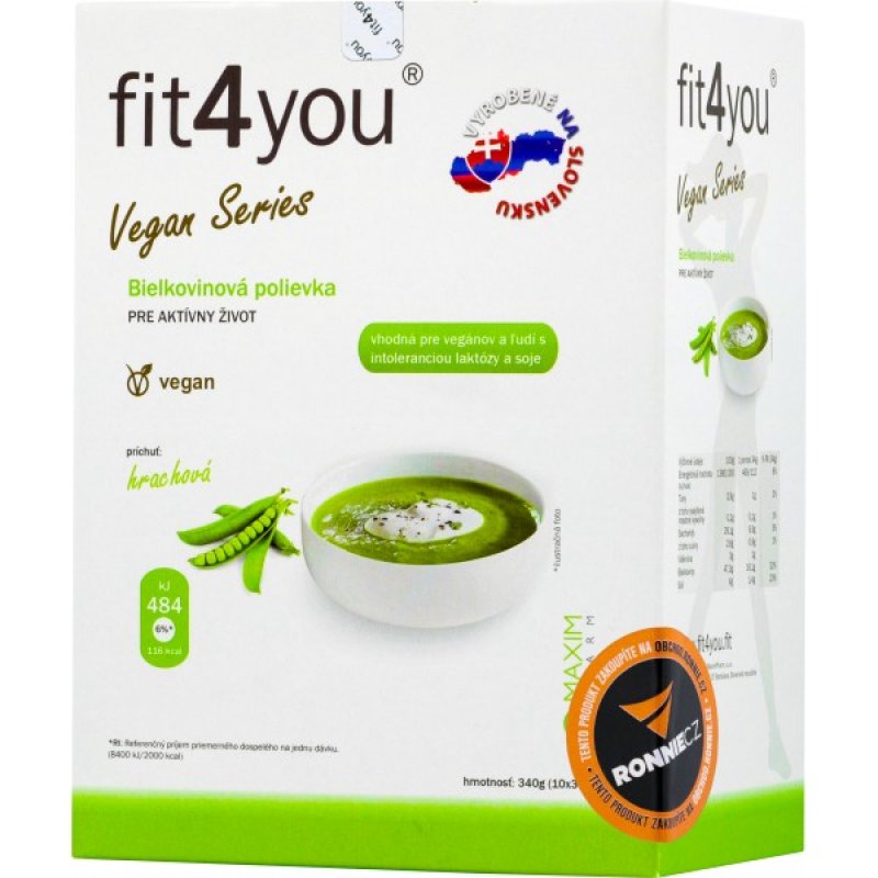 Fit4you Bílkovinová polévka Vegan Series 10 x 34 g