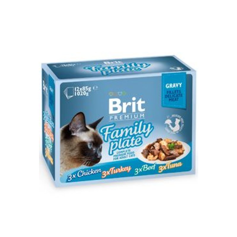 Brit Premium Cat D Fillets in Gravy Family Plate 1020 g