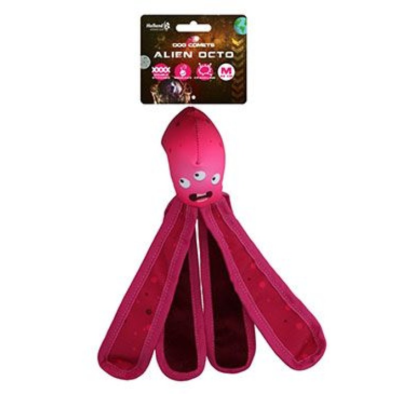 Hračka pes Dog Comets Alien Octo M 28 cm růžová