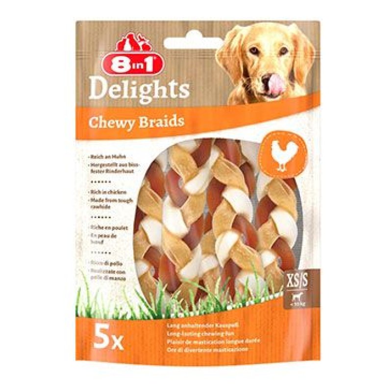 Pochoutka 8in1 Delights Chewy Braids XS/S 75 g