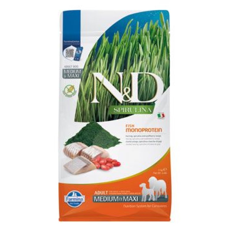 N&D SPIRULINA DOG Adult M/L Herring & Wolfberry 2 kg