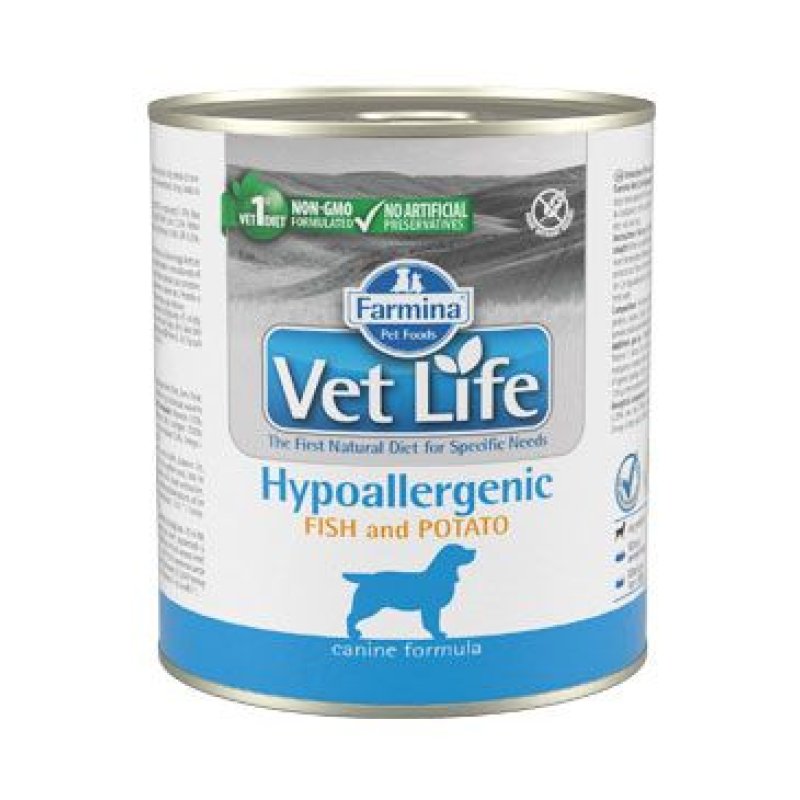 Vet Life Natural Dog konz. Hypoaller Fish & Potato 300 g