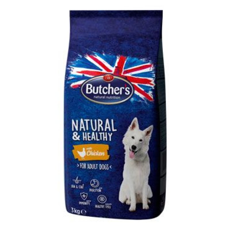 Butcher's Dog Natural & Healthy Dry s kuřecím masem 3 kg