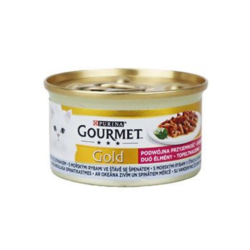 Gourmet Gold konz. kočka pašt. moř. ryby a špenát 85 g