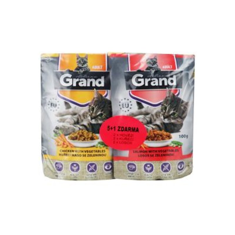 GRAND kaps. deluxe kočka masová 5+1 á 100 g