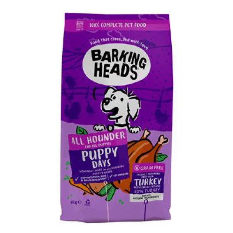 BARKING HEADS All Hounder Puppy Days Turkey 6 kg