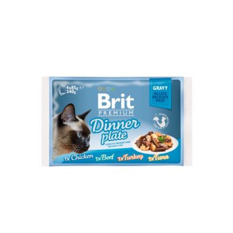 Brit Premium Cat D Fillets in Gravy Dinner Plate 340 g