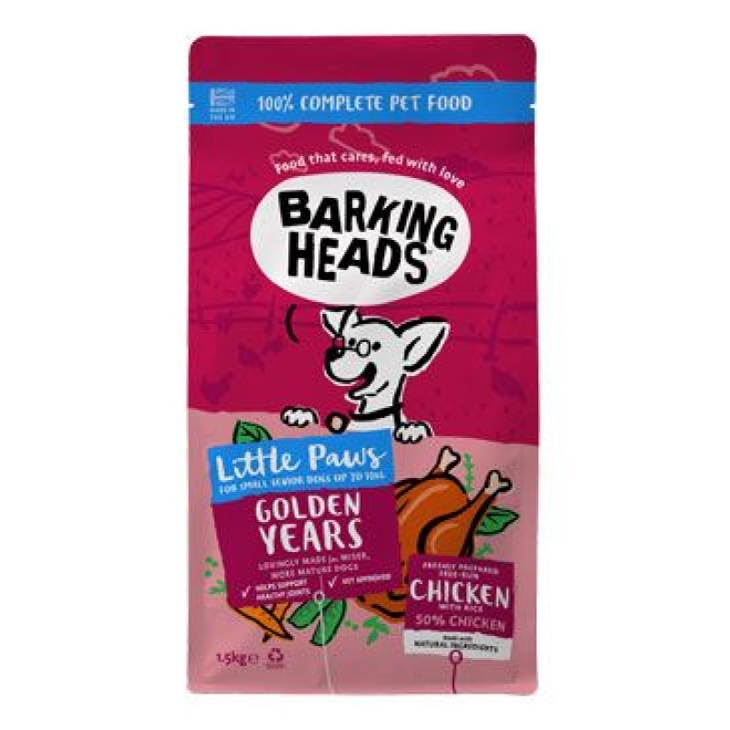 BARKING HEADS Little Paws Golden Years Chicken 1,5 kg