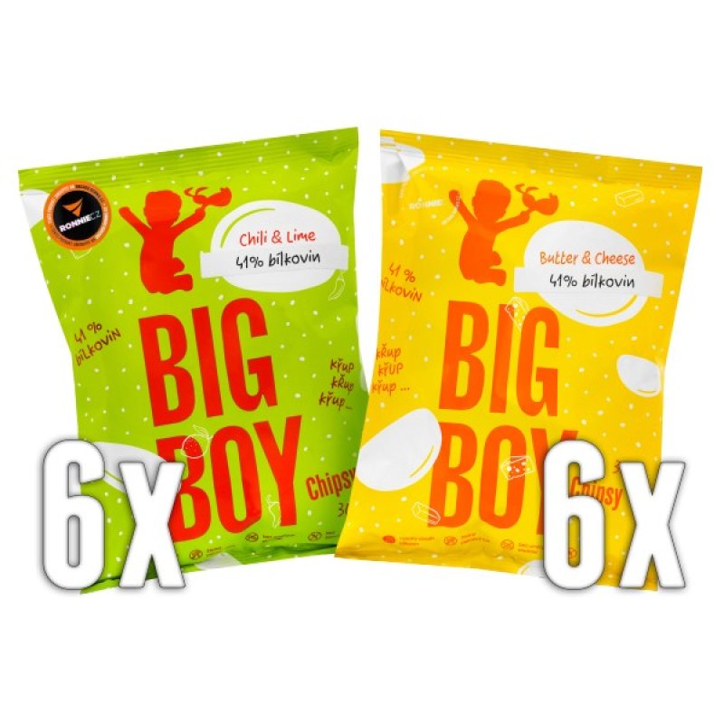 Proteinové chipsy Big Boy 6+6 zdarma - 12 sáčků