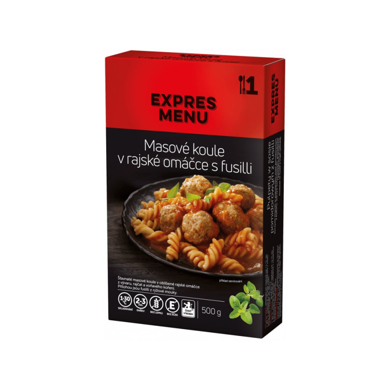 EXPRES MENU KM Masové koule v rajské omáčce s fusilli 500 g