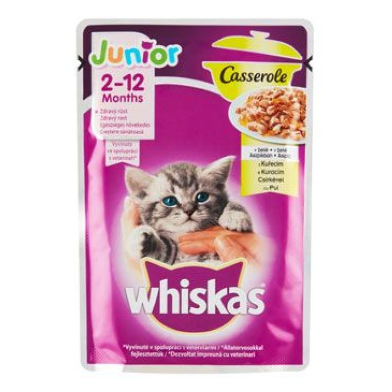 Whiskas kapsa Casserole Junior kuřecí v želé 85 g