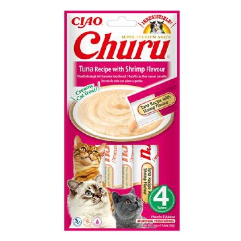 Churu Cat Tuna Recipe with Shrimp Flavour 4 x 14 g