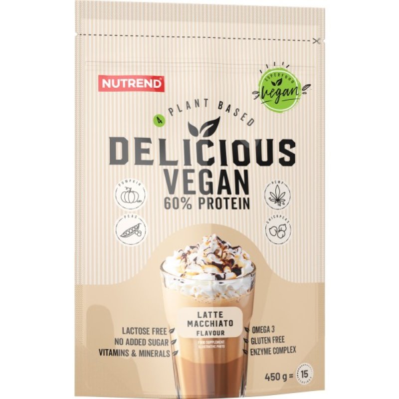 Nutrend Delicious Vegan Protein - 450 g, latte macchiato