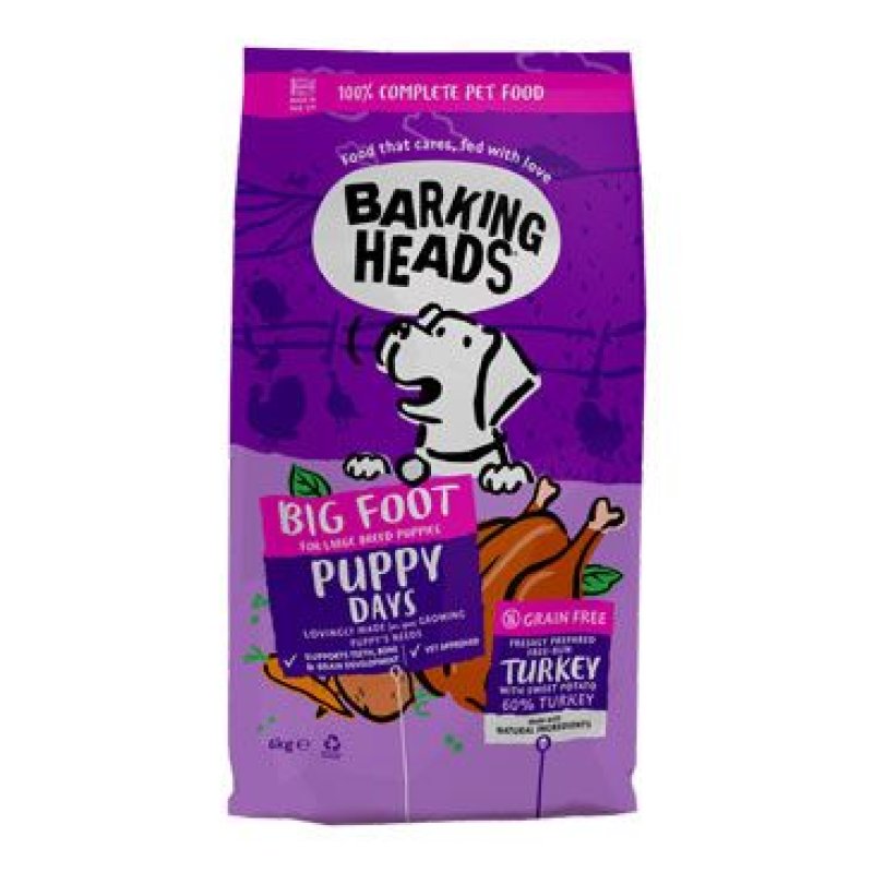 BARKING HEADS Big Foot Puppy Days Turkey 6 kg