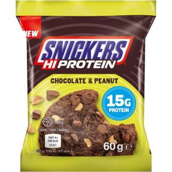 Snickers HiProtein Cookie 60 g, čoko-arašídy