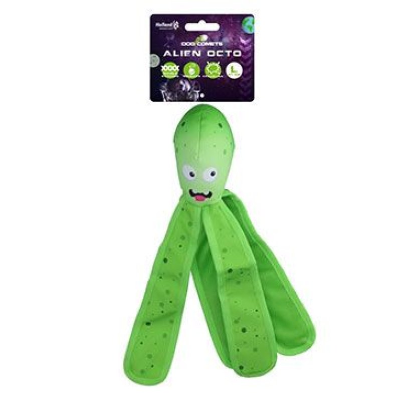 Hračka pes Dog Comets Alien Octo L 37cm zelená