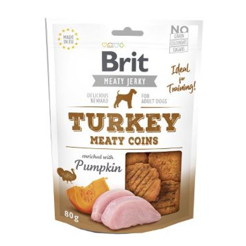 Brit Jerky Turkey Meaty Coins 80 g