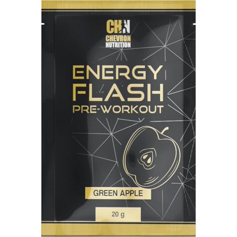 Chevron Nutrition Energy Flash Pre-Workout - 20 g, zelené jablko