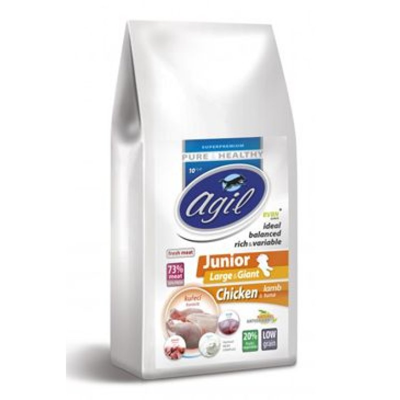 Agil Junior Large & Giant Low Grain Chicken, Lamb 10 kg