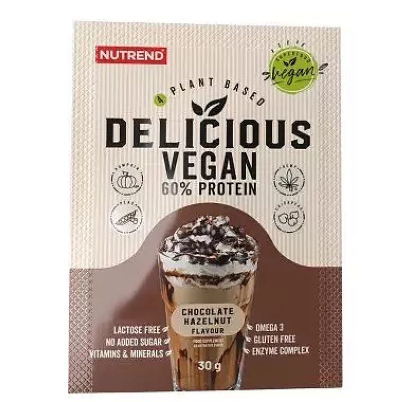 Nutrend Delicious Vegan Protein - 30 g, čoko-lískový ořech