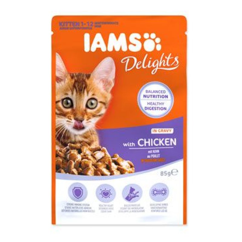 Iams Cat Kotě Kuře v omáčce kapsa 85 g