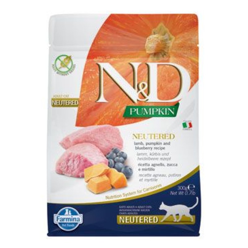 N&D Pumpkin CAT Neutered Lamb & Blueberry 300 g