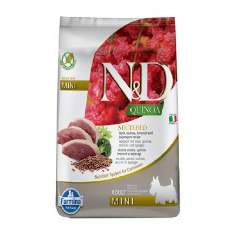 N&D Quinoa DOG Neutered Duck & Broccoli & Asp. Mini 2,5 kg