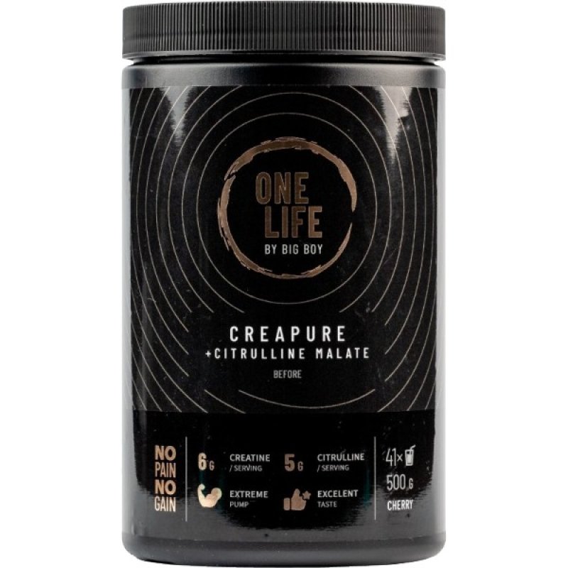 One Life by Big Boy Creapure + Citrulline Malate 500 g, višeň