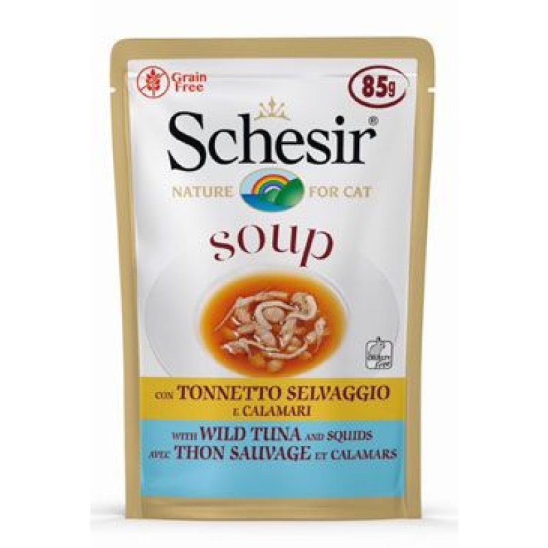 Schesir Cat kapsa Adult Soup tuňák/oliheň 85 g