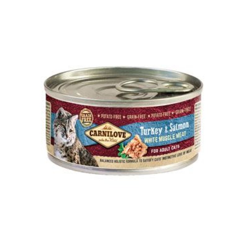 Carnilove White konz Mus Meat Turkey & Salmon Cats 100 g