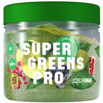 Czech Virus Super Greens Pro 360 g, jablečný fresh