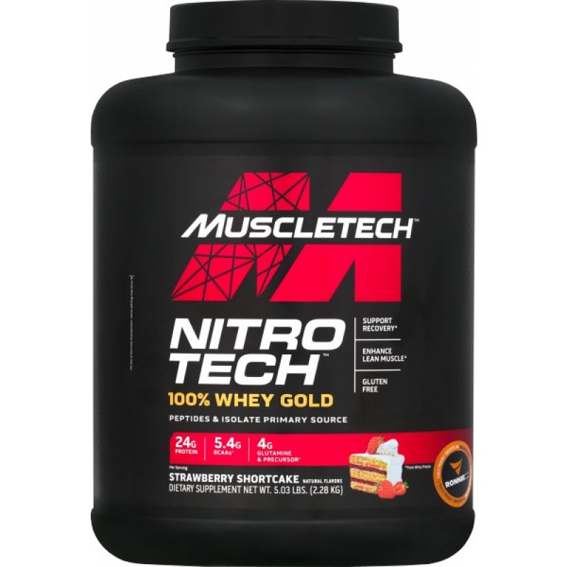 Nitro-Tech 100 % Whey Gold - 2280 g, jahoda