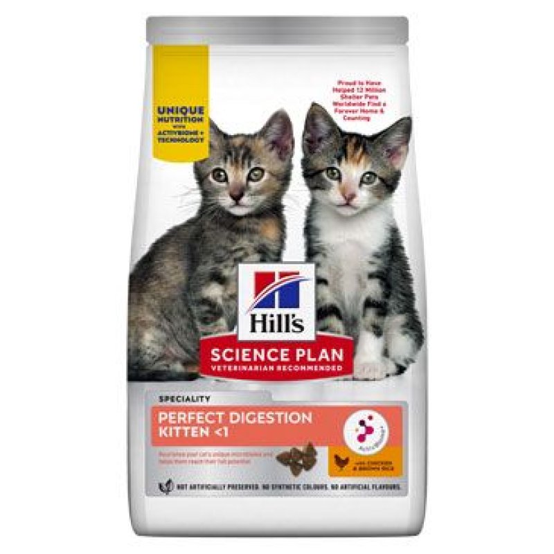 Hill's Fel. SP+AB Perfect Dig Kitten Chick Rice 1,5 kg