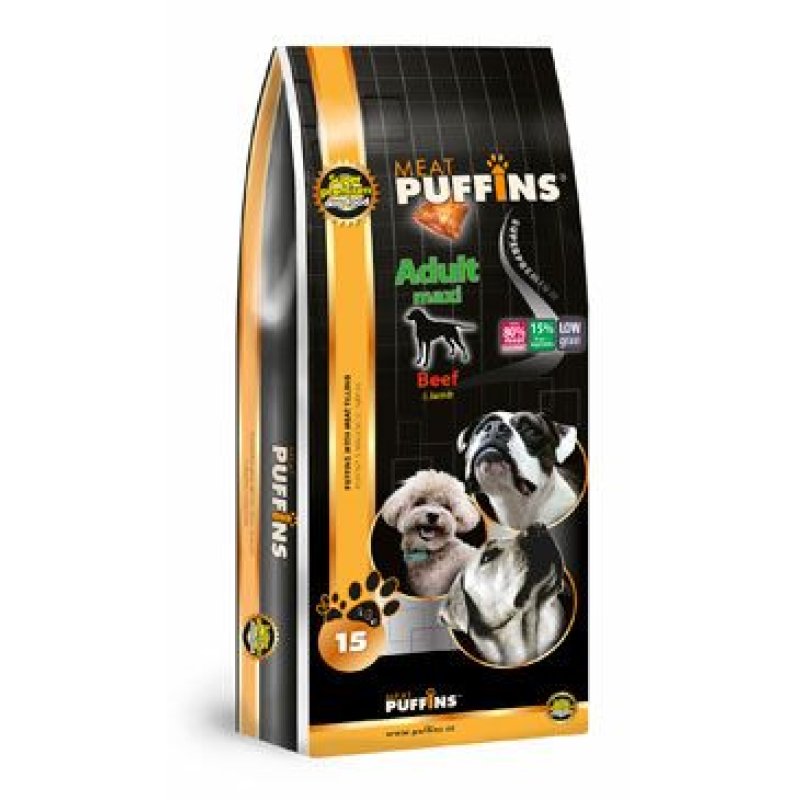 Puffins Dog Adult Maxi Beef 15 kg