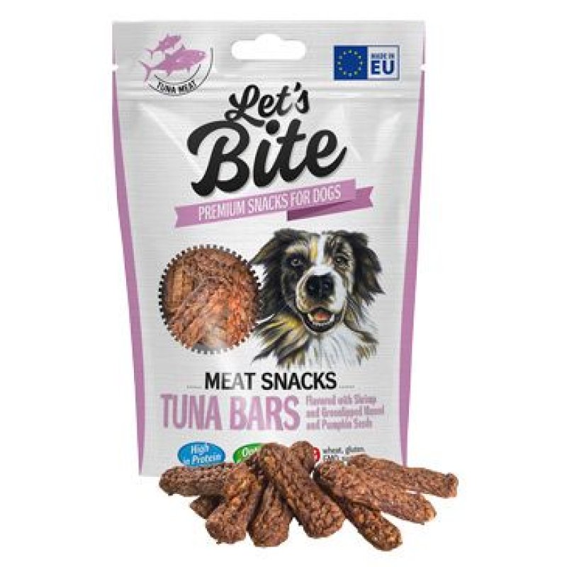 Brit Let's Bite Meat Snacks Tuna Bars Flavoured 80 g