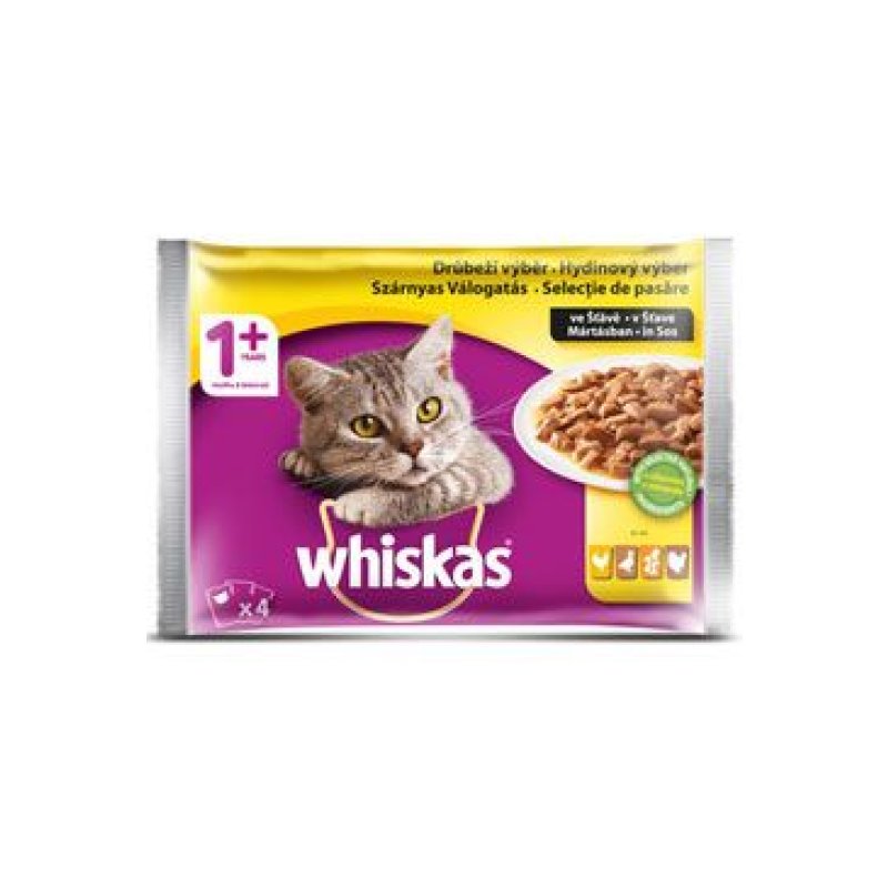 Whiskas kapsa Drůběží výběr ve šťávě 4 x 100 g