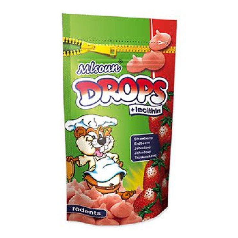 Pochoutka hlodavec Mlsoun jahodové dropsy 75 g