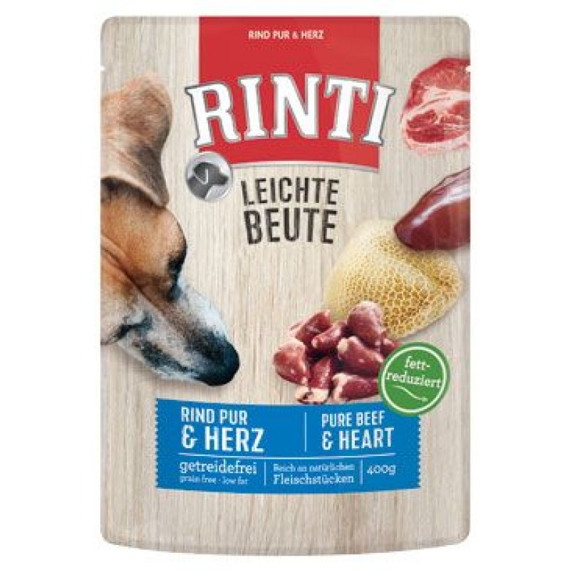 Rinti Dog Leichte Beute kapsa hovězí+kuře srdíčka 400 g