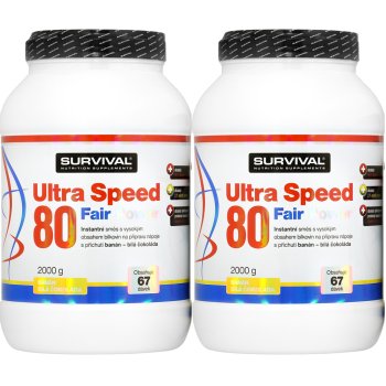 Survival Ultra Speed 80 Fair Power 2000 g, banán-bílá čoko - AKCE 1+1