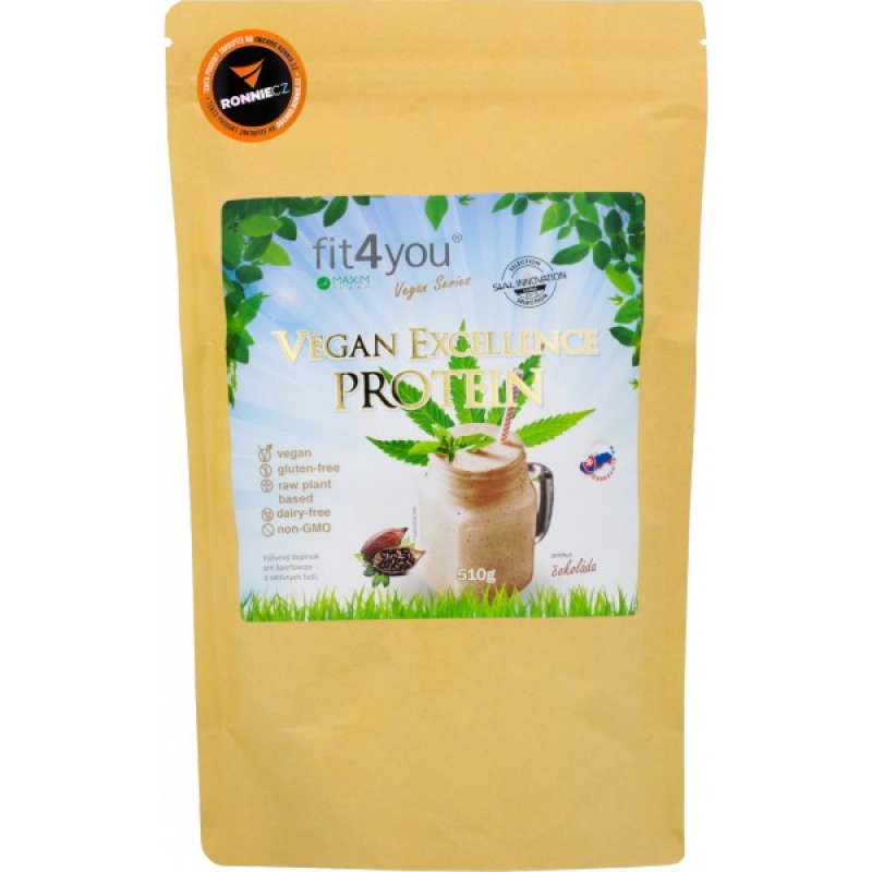 Fit4you Vegan Excellence Protein - 510 g čokoláda