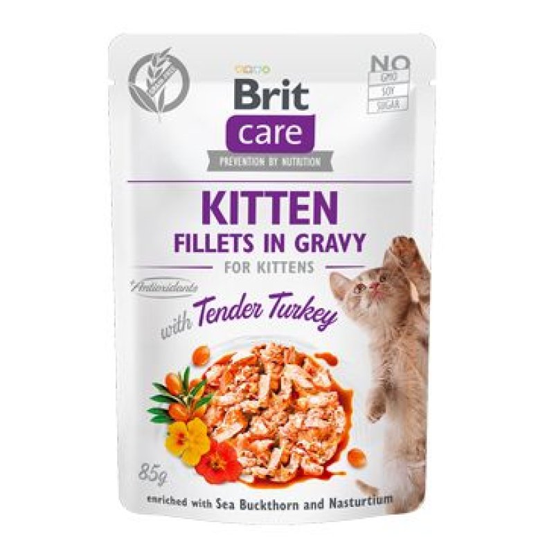 Brit Care Cat Fillets Gravy Kitten Tender Turkey 85 g